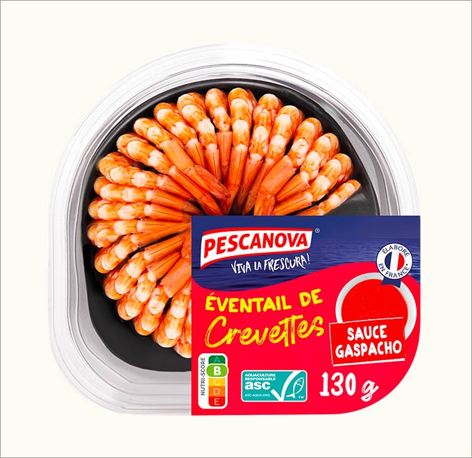 Eventail de Crevettes
 Sauce Gaspacho