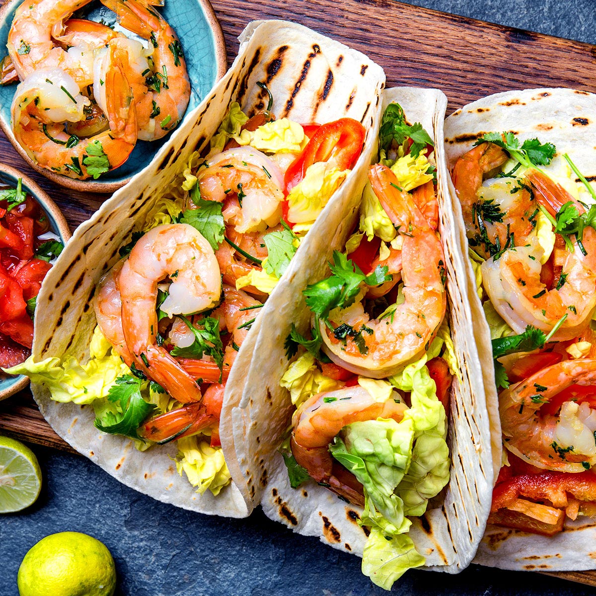 Fajitas mexicaines aux Crevettes