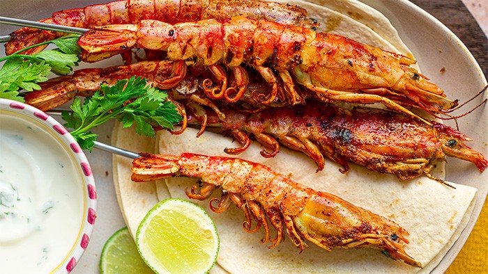 Brochettes de Gambas façon Tandoori