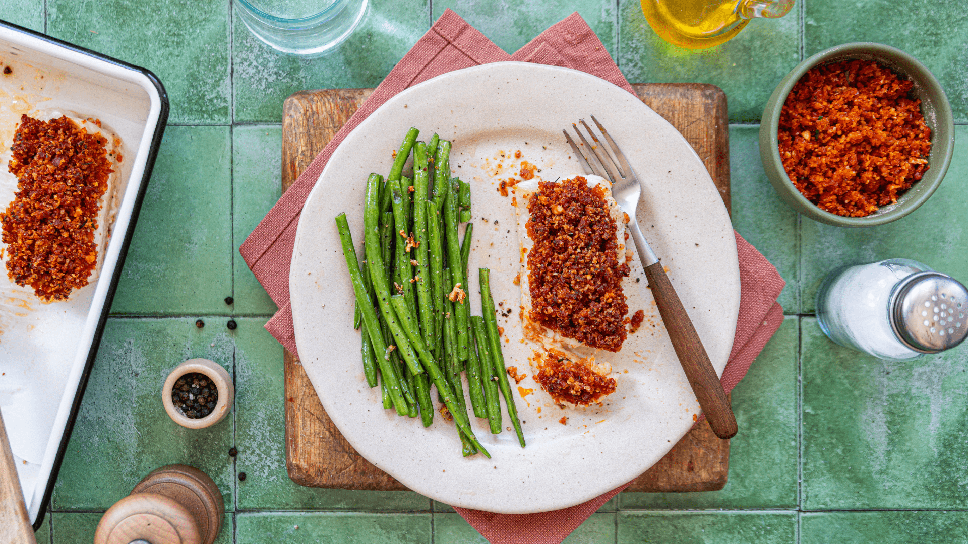 Cabillaud en croûte de chorizo, recette gourmande et croustillante