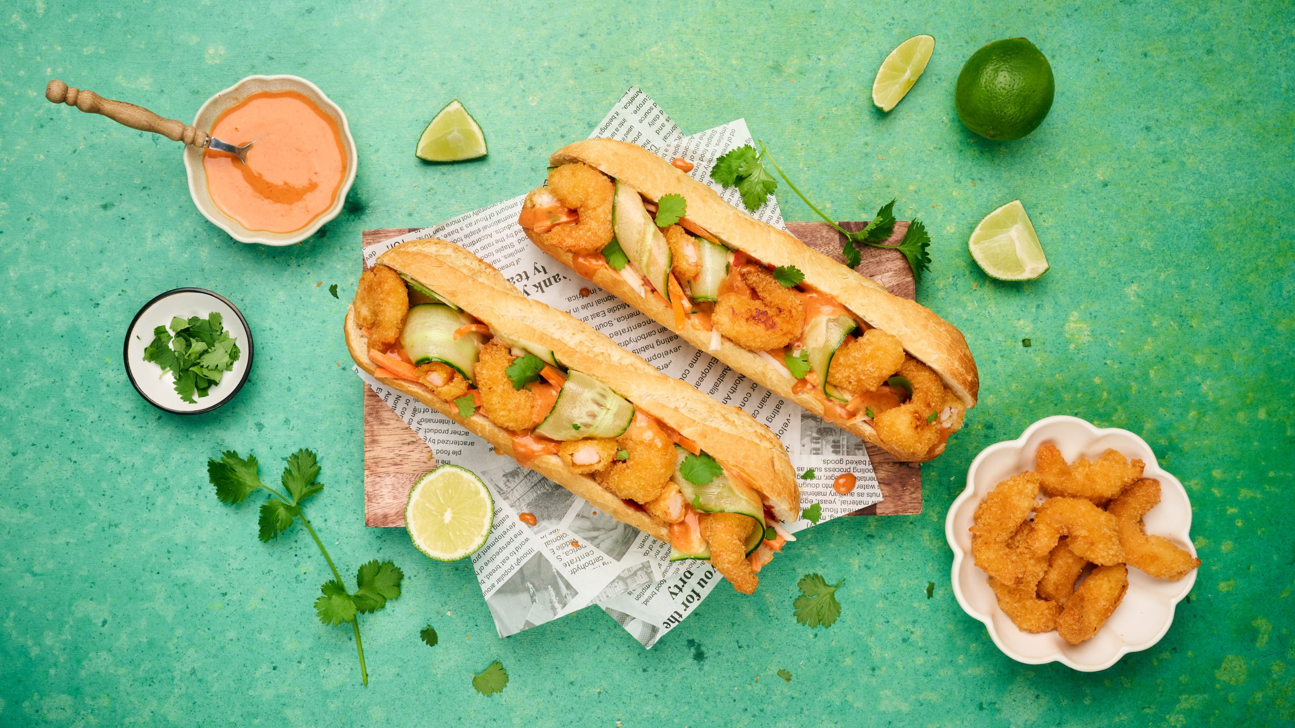 Banh Mi aux Crevettes Panées
