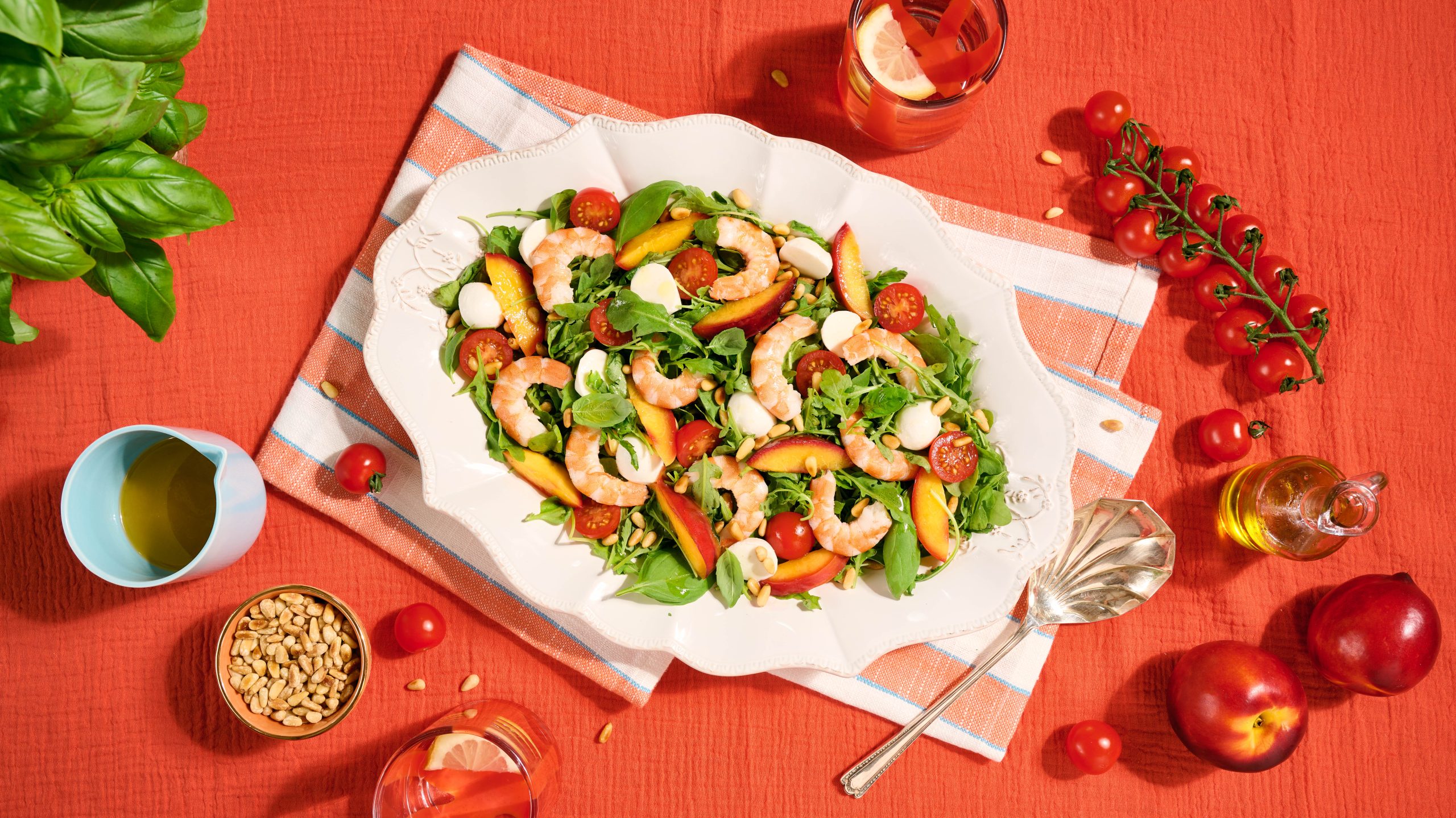 Salade de Gambas Fraîche aux Nectarines